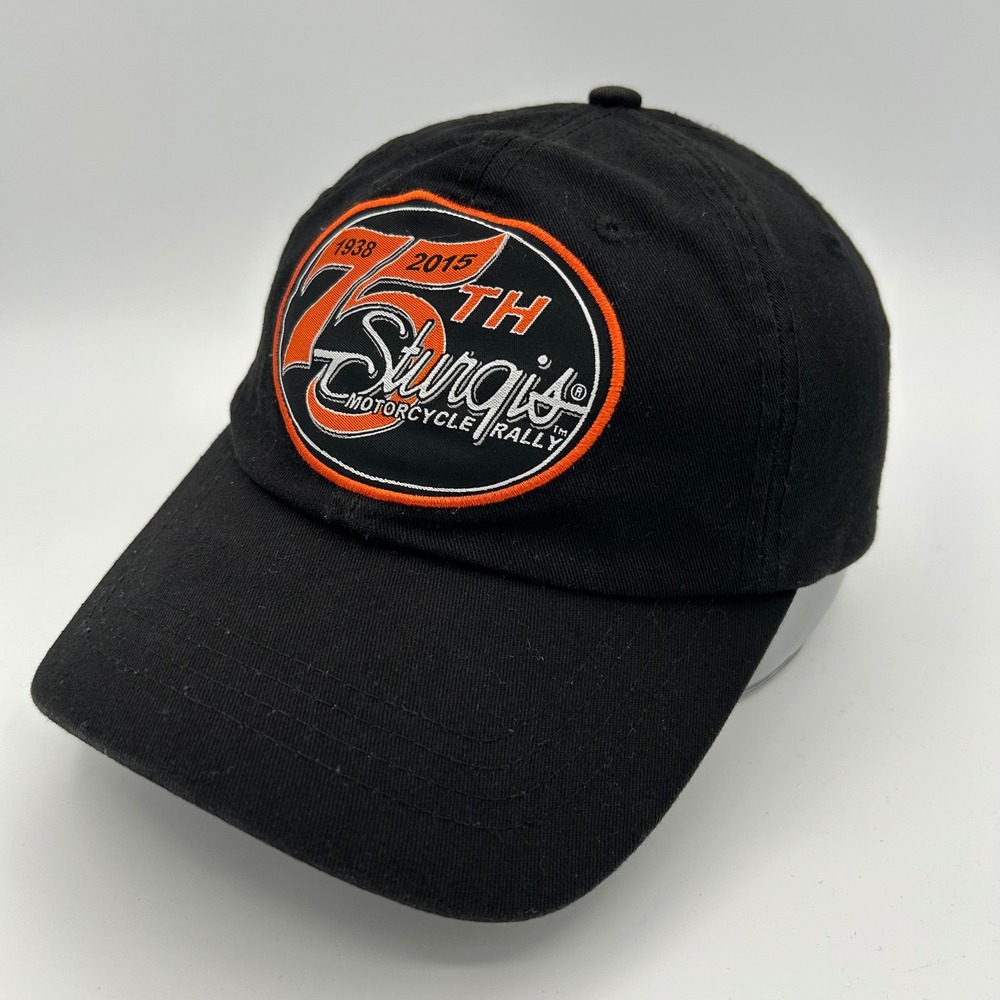 Hot Leathers Hat 75th Sturgis Motorcycle Rally Mens OSFM Black Biker Moto